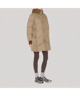 Knitted Down Jacket with Wide Collar