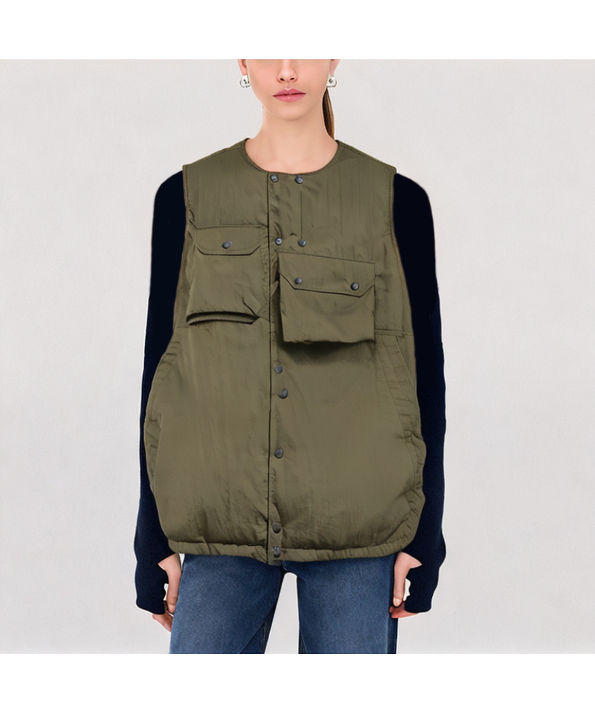 Crew Neck Thick Down Vest