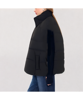 Black Stand up Collar Down Vest