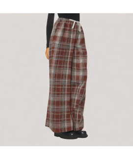 High Waisted Plaid Fleece Lined Casual Pants High Waisted Plaid Fleece Lined Casual Pants