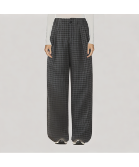 Fleece lined Plaid Wool Trousers