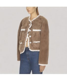 Crew Neck Short Fleece Jacket