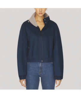 Fleece lined Stand Collar Short Jacket