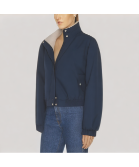 Fleece lined Stand Collar Short Jacket