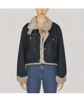 Stand up Collar Fleece Lined Short Jacket