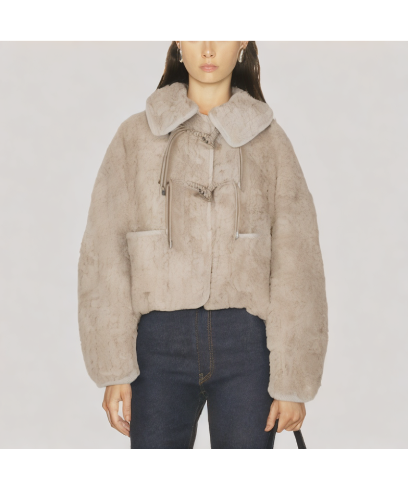 Stylish Short Lambswool Coat