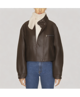 Retro PU Leather Short Jacket