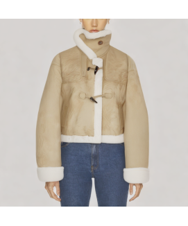 Short Suede Jacket with Lambswool