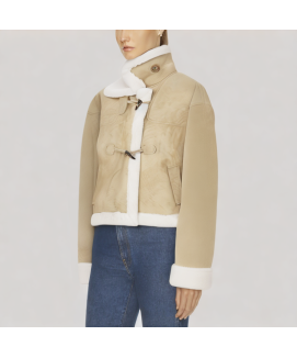 Short Suede Jacket with Lambswool Short Suede Jacket with Lambswool