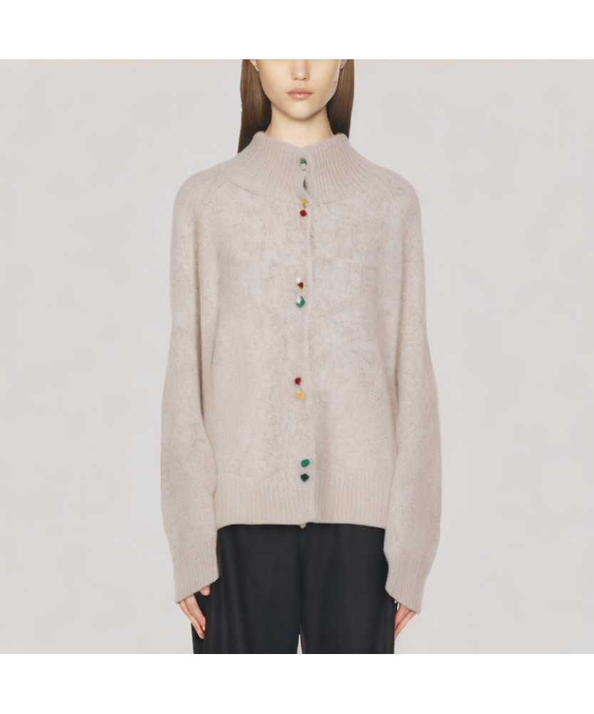 High Neck Knit Cardigan