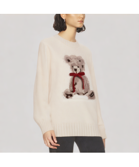 Teddy Bear Jacquard Crew Neck Sweater Teddy Bear Jacquard Crew Neck Sweater