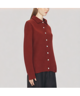 Red Knit Cardigan Sweater