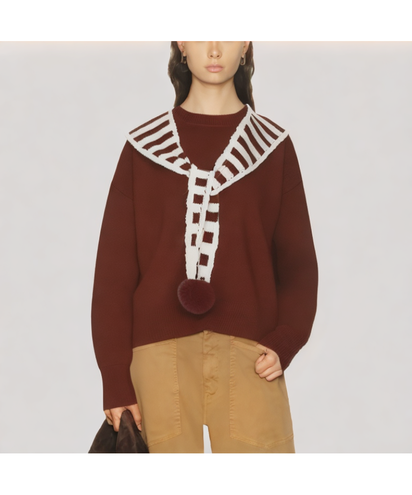 Shawl Style Knit Sweater