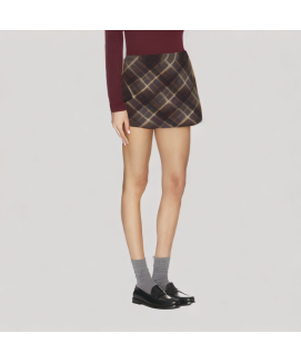 Plaid Wool A line Skirt Plaid Wool A line Skirt
