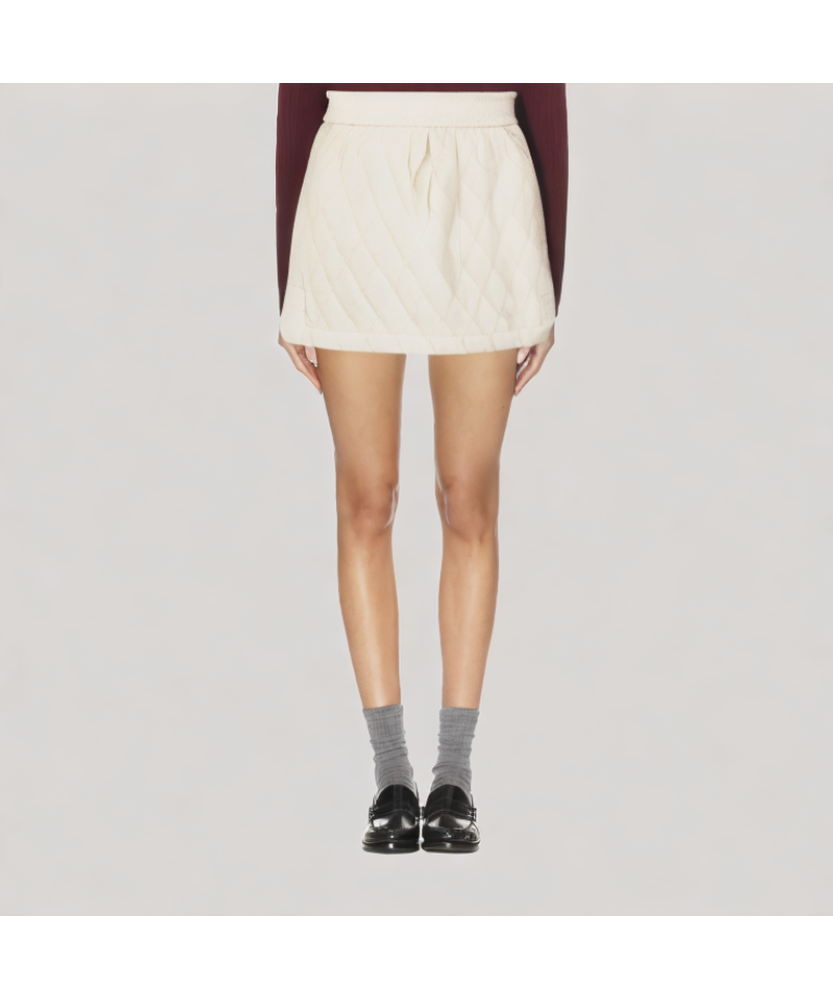 Diamond Pattern Quilted A line Skirt