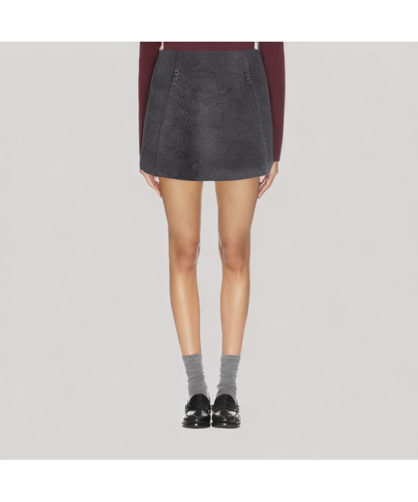 Button Down A Line Skirt