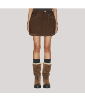 Brown Corduroy A line Skirt