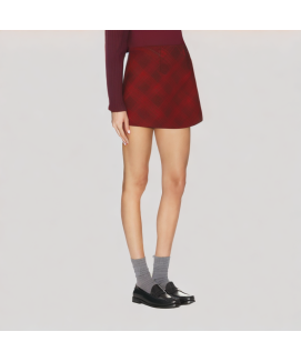Red Plaid Wool A line Skirt Red Plaid Wool A line Skirt