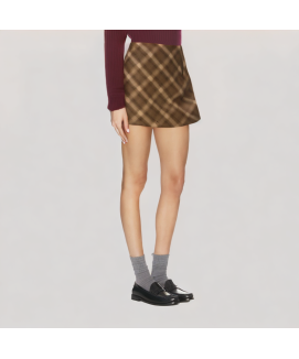 Thickened Plaid A line Skirt for Winter